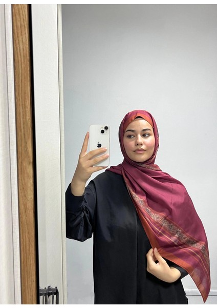 Etnik Düz Siyah Fuşya Renk Şal