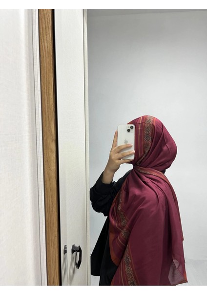 Etnik Düz Siyah Fuşya Renk Şal modelleri