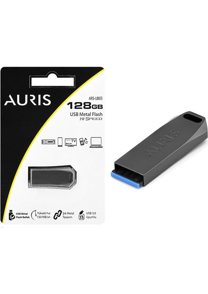 Aurıs ARS-UB03 128GB USB 3.0 Metal Flash Bellek