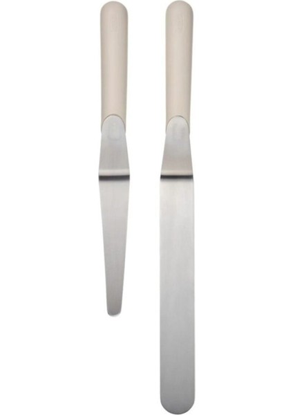 Gri ve Beyaz Pasta Spatulası, Yüksek Kalite, Dayanıklı ve Pratik Mutfak Gereci