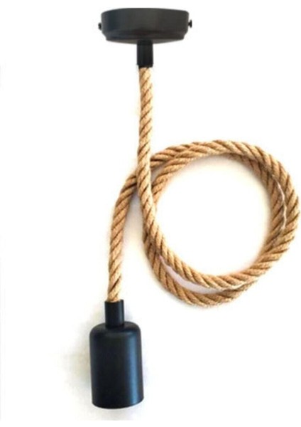 Ince Jut Halat E-27 Duy Sarkıt, Sarı, 1,2 Cm, Rozanslı, Şık ve Hafif Aydınlatma.