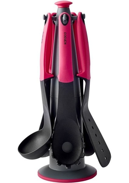 Pembe 6 Parça Standlı Servis Seti, Şık ve Kullanışlı Mutfak Ürünleriyle.