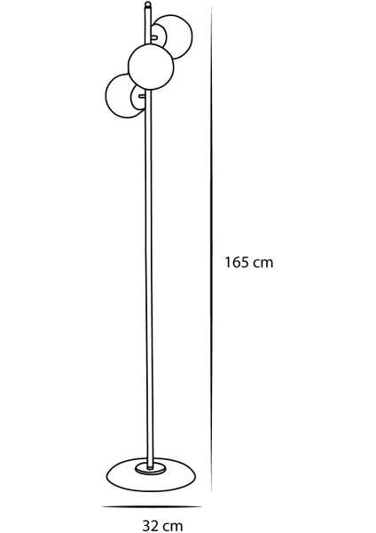 Şık Siyah Metal ve Beyaz Cam Lüx Yerden Aydınlatma Lambası