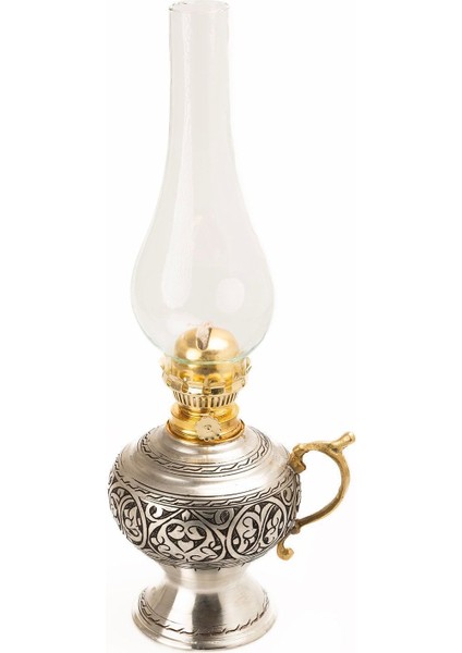El Işlemeli Bakır Gaz Lambası, Osmanlı Tarzı, Yükseklik 38CM, Kalınlık 0,8mm