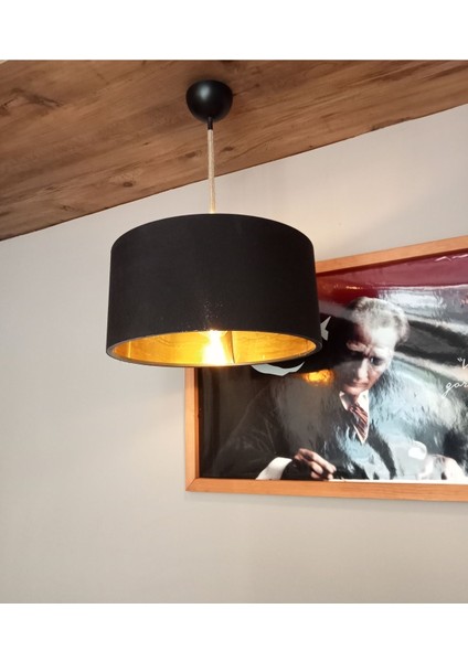 Siyah ve Altın Renkli Jüt Örgü Kablo Dekor Başlığı, Yatak Odası ve Salon Için Şık Seçenek