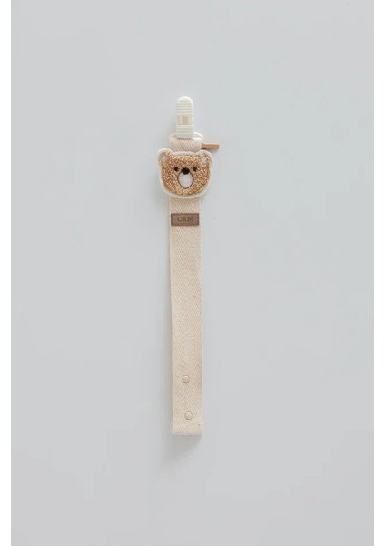 Cute Bear Figürlü Bej Emzik Askısı