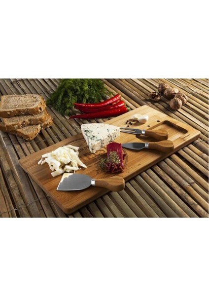 Bambu Sunum Tabağı Seti, 4 Parça, Bej, Sağlıklı ve Şık Tasarım indirimleri