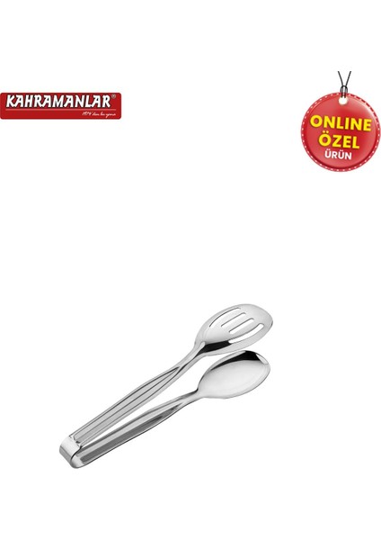 Gri Demre 3'lü Çelik Izgara ve Salata Maşa Seti, Şık ve Dayanıklı Mutfak Gereci