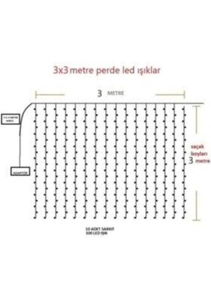 Renkli LED Perdeler 3m x 3m, Şık ve Canlı Dekorasyon Seçeneği indirimleri