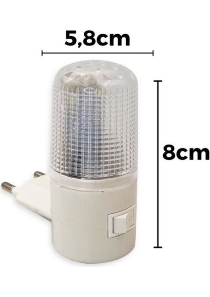 2'li Beyaz LED Gece Lambası, Açma/kapama Düğmeli, 0.5 Watt, Şık ve Kullanışlı modelleri