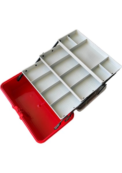 3 Raflı Kırmızı Balıkçı Kutusu fiyatları