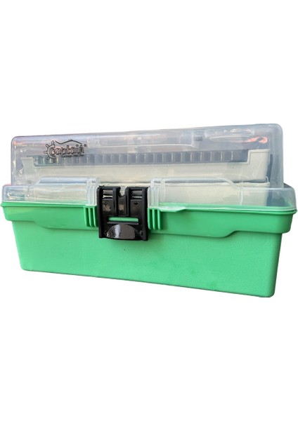 2 Raflı Yeşil Balıkçı Kutusu