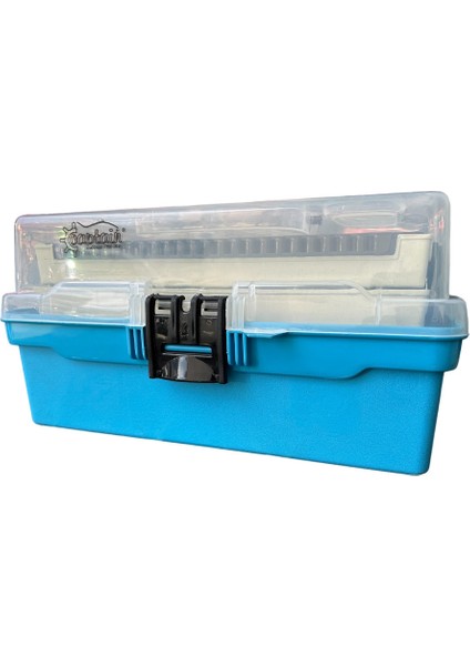 2 Raflı Mavi Balıkçı Kutusu