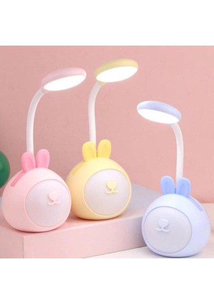Pembe Tavşan Kulaklı Çocuk Odası Gece Lambası USB Şarjlı, Sevimli ve Işıltılı fiyatları