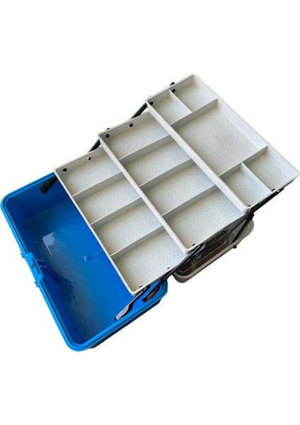 3 Raflı Mavi Balıkçı Kutusu fiyatları