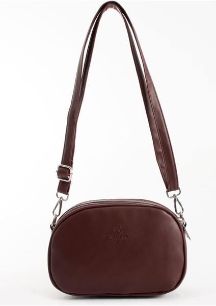 1423 Kadın Suni Deri Ayarlanabilir Çapraz Askılı 2 Gözlü Desen Omuz Çantası fiyatları