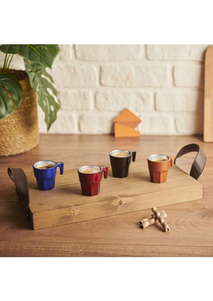 Renkli 4'lü Metalik Espressofincan Seti, 70 Ml, Şık ve Kullanışlı Tasarım fiyatları