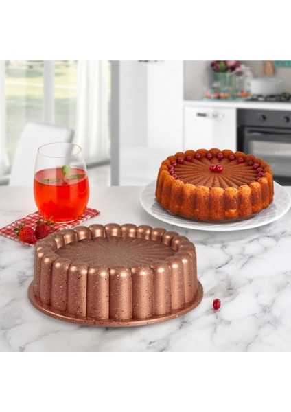 Döküm Granit Kek ve Tart Kalıbı Seti 2'li, Pembe, Dayanıklı ve Şık Tasarım fiyatları