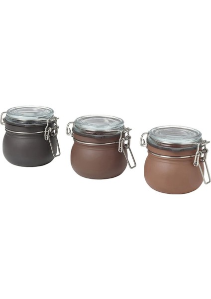 Renkli Cam Kavanoz Seti, Kapaklı, 13 Cl, 3'lü Paket