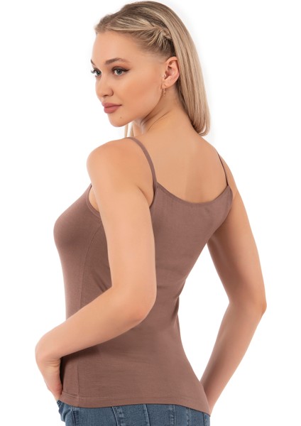 Özkan 2040 5'li Paket Kadın Viskon Saten Yaka Esnek Rahat Yumuşak Ince Askılı Atlet modelleri