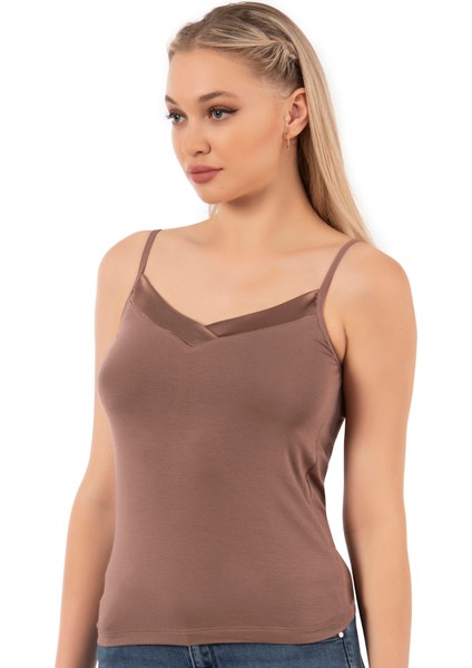 Özkan 2040 5'li Paket Kadın Viskon Saten Yaka Esnek Rahat Yumuşak Ince Askılı Atlet fırsatları