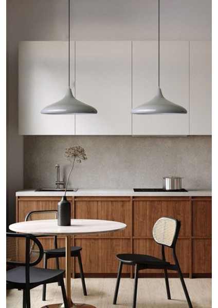 Gri Ikili Retro Sarkıt Avize, Mutfak ve Salon Için Şık Lambalar