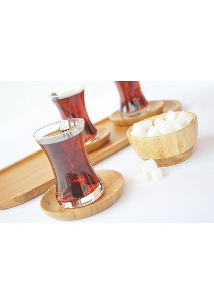 Kahverengi Yuvarlak 6'lı Çay Tabağı Takımı, Şık ve Kullanışlı Tasarım fırsatları