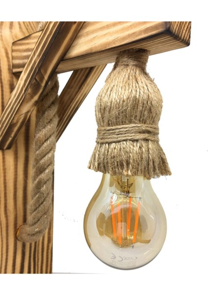 Kahverengi Ahşap Lüx Aplik, Halat Detaylı, Otel ve Kafe Dekoru Için Şık Seçenek modelleri