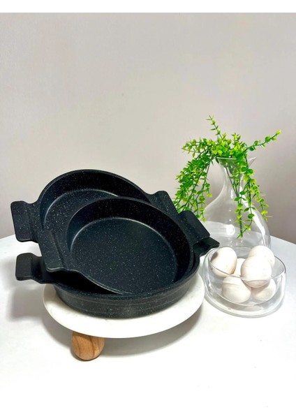 3'lü Siyah Döküm Tava Seti, Dayanıklı ve Şık Mutfak Gereçleri