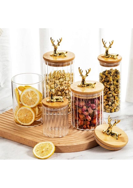 Bambu Kapaklı Borosilikat Cam Set, 3'lü, Şık ve Kullanışlı Mutfak Düzeni Için fiyatları