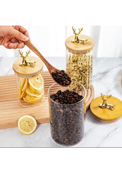 Bambu Kapaklı Borosilikat Cam Set, 3'lü, Şık ve Kullanışlı Mutfak Düzeni Için modelleri