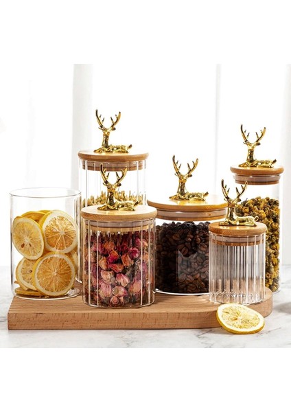 Bambu Kapaklı Borosilikat Cam Set, 3'lü, Şık ve Kullanışlı Mutfak Düzeni Için fırsatları