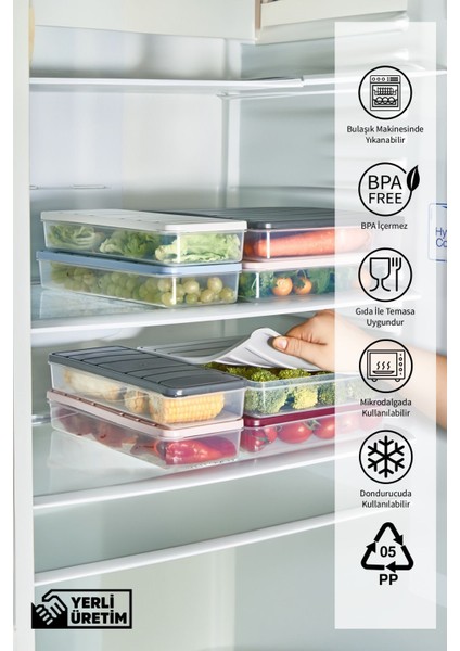 Gri 2'li 1l Saklama Kabı Seti, Pratik ve Şık Mutfak Düzeni Sağlar. modelleri