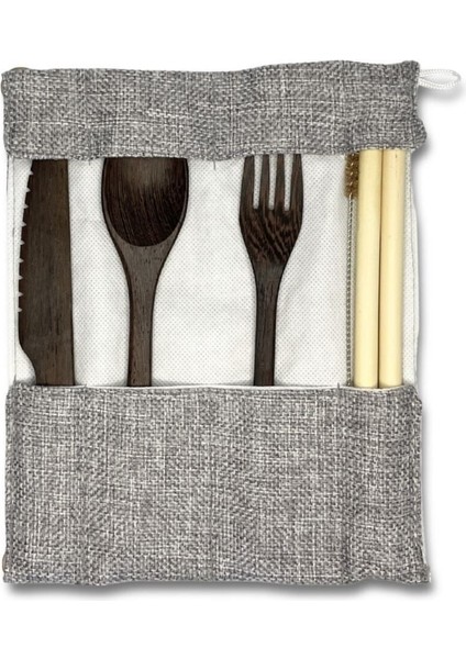 Doğal Ahşap ve Bambu Takım, Çatal, Bıçak, Kaşık ve Pipetler Seti fiyatları