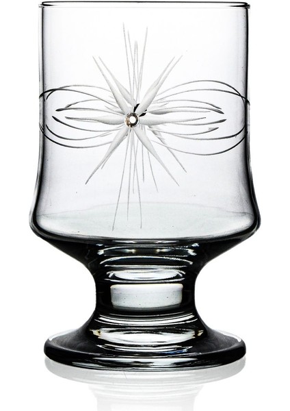 6'lı Turuncu Ayaklı Su Bardağı Magnolia Desenli, Şık ve Dayanıklı Takım