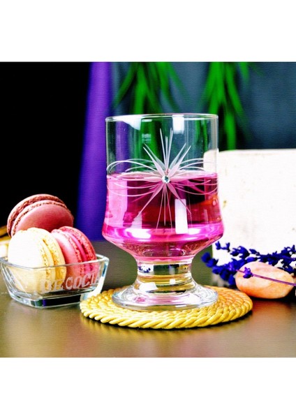 6'lı Turuncu Ayaklı Su Bardağı Magnolia Desenli, Şık ve Dayanıklı Takım fiyatları