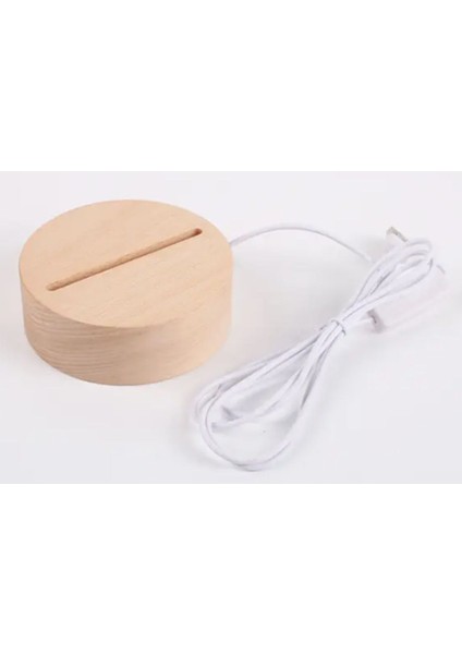 Doğal Ahşap Gece Lambası, LED Işıklı, USB Bağlantılı, Şık ve Sıcak Aydınlatma Sağlar