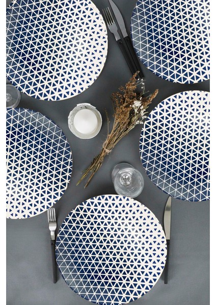 Turuncu Üçgen Servis Tabağı 26 cm 6'lı Set