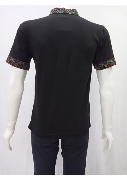 Uygur Kanaviçe Motifli Hakim Yaka Tişört fiyatları