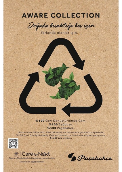 4 Parça Aware Collection Çevre Dostu Kupa Seti, Beyaz