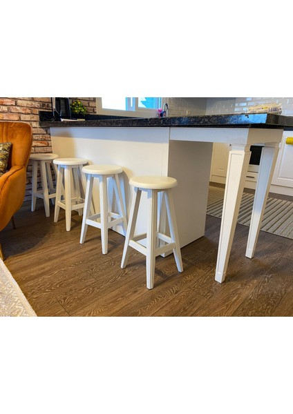 -Beyaz Ahşap Tabure-Bar TABURE(80CM) 1ADET fiyatları