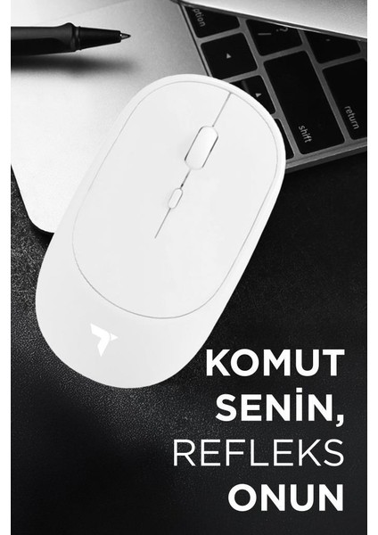 Tm-16 Beyaz Kablosuz Çift Modlu Sessiz Mouse Fare modelleri