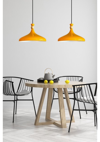 Sarı Ahşap Tekli Sarkıt Avize, Salon, Mutfak, Cafe, Butik Aydınlatma fırsatları