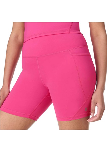 Power 6 Biker Shorts Kadın Gri Koşu Şortu