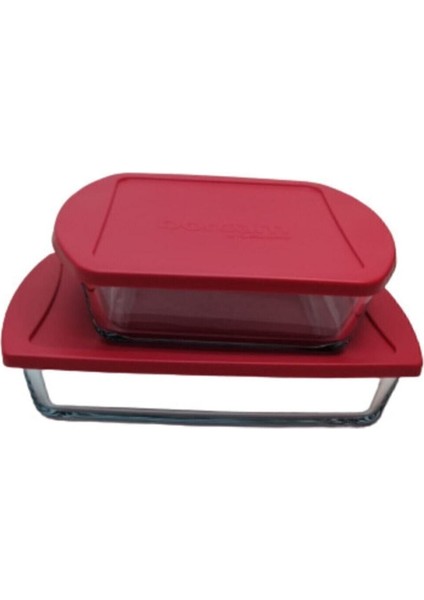 Kırmızı Kapaklı Midi Boy Borcam Çiftli Set, Dayanıklı ve Şık Tasarım.