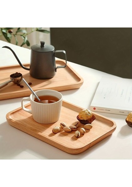 Bambu Dikdörtgen Servis Tabağı Seti, 30X20 Cm, Kahverengi, Şık ve Kullanışlı