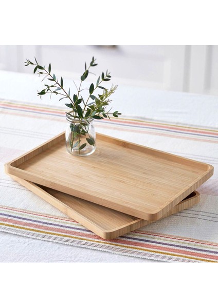 Bambu Dikdörtgen Servis Tabağı Seti, 30X20 Cm, Kahverengi, Şık ve Kullanışlı fiyatları