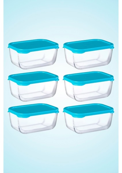 6'lı Mavi Saklama Kabı Seti, 420CC, Dayanıklı ve Şık Tasarım