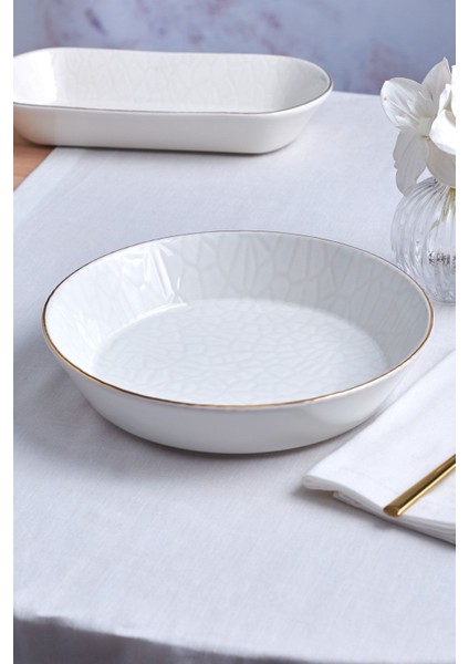 Beyaz 24 cm Geniş Kalın Kase, Şık ve Kullanışlı Mutfak Ürünü