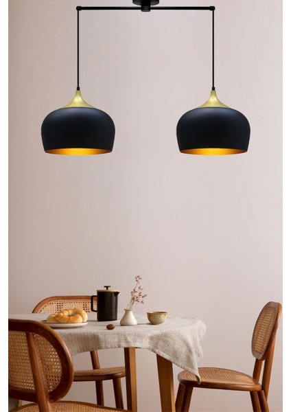 Ikili Çember Siyah Metal Avize, Şık ve Modern Aydınlatma, Ofis, Mutfak ve Salon Için fiyatları